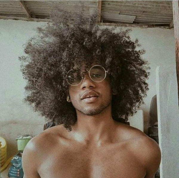 Black Man with Afro Curly Hair