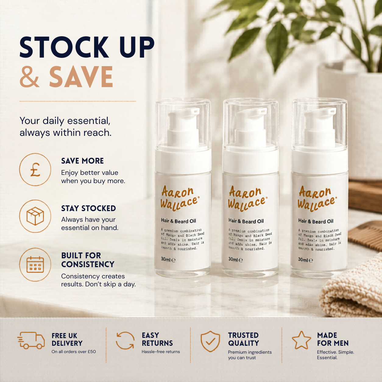 Hair & Beard Oil (3-PACK)