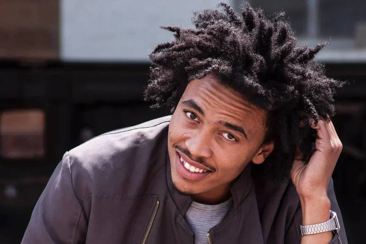 black man with 4c hair