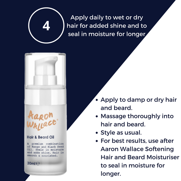 Aaron Wallace beard oil — hydration and softness for textured beards